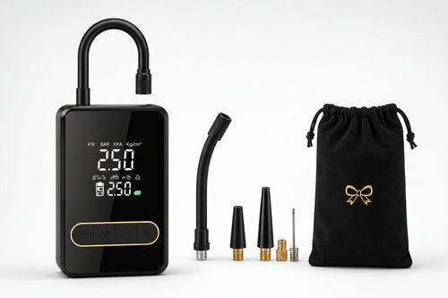 Inflador de neumáticos portátil digital DROVENTO con accesorios